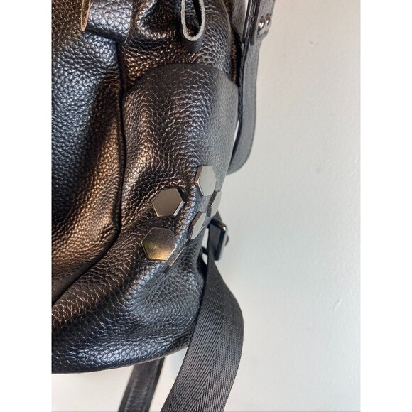 S ZONE BLACK PEBBLE LEATHER WOMENS BACKPACK LARGE 12 X 13 STUDED ACENTS